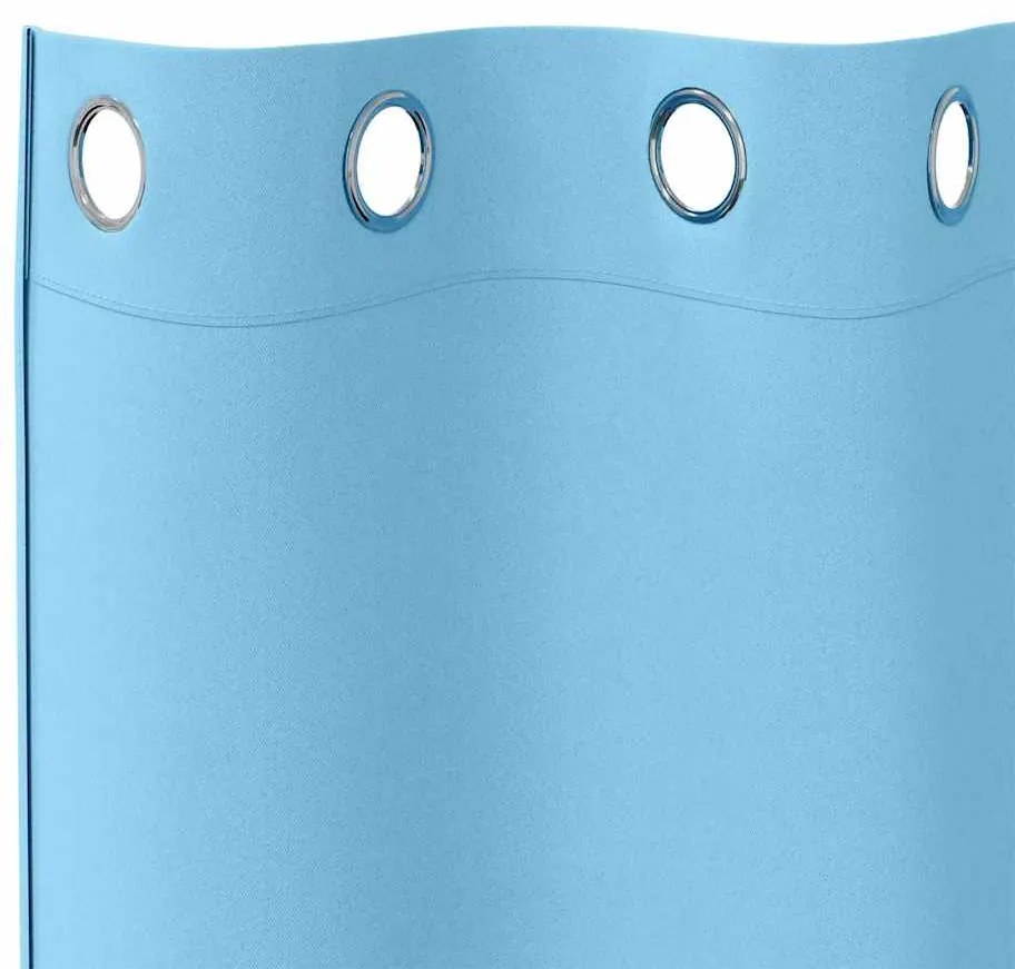 vidaXL Κουρτίνες με κουρτίνες 2 pcs Γαλάζιο 140x140cm Πολυεστέρας