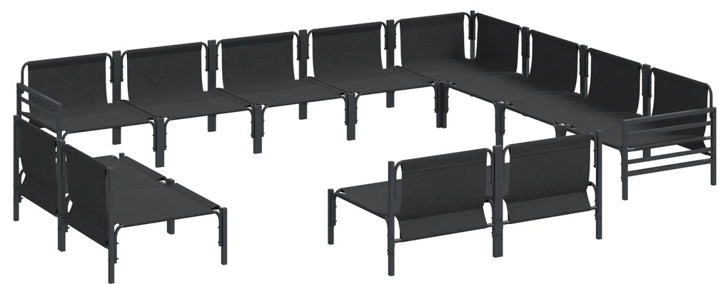 vidaXL Σετ Καναπέ Κήπου 12 pcs Ανθρακί Ατσάλι