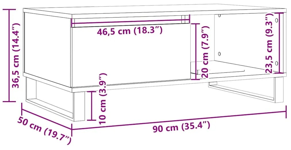 ΤΡΑΠΕΖΑΚΙ ΣΑΛΟΝΙΟΥ ΌΨΗ ΠΑΛΑΙΟΥ ΞΥΛΟΥ 90X50X36,5 ΕΚ. ΕΠΕΞ. ΞΥΛΟ 857338