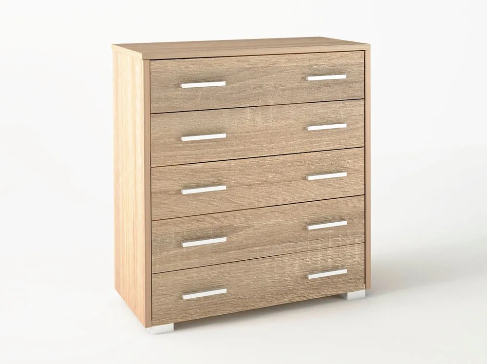 Intrahome Συρταριέρα με 5 συρτάρια σε χρώμα δρυς 80x45x90 Intrahomesa-00652628