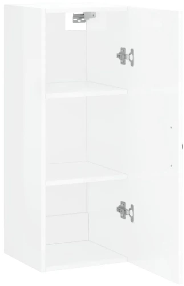 Ντουλάπι Τοίχου Γυαλιστερό Λευκό 34,5 x 34 x 90 εκ. Επεξ. Ξύλο - Λευκό