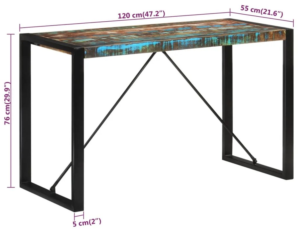 ΤΡΑΠΕΖΑΡΙΑ 120X55X76 ΕΚ. ΑΠΟ ΜΑΣΙΦ ΑΝΑΚΥΚΛΩΜΕΝΟ ΞΥΛΟ 351692