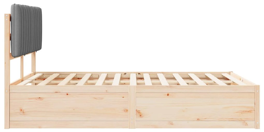 vidaXL Σκελετός Κρεβατιού με Επενδεδυμένο Κεφαλάρι Ανοιχτό γκρι