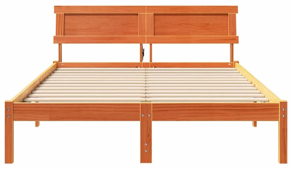 vidaXL Σκελετός Κρεβατιού Καφέ κεριού 120 x 190 cm Μασίφ ξύλο πεύκου