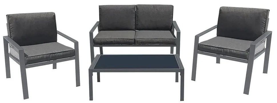 Σαλόνι Κήπου (Σετ 4Τμχ) Rivian Ε6846 Anthracite Four Seater