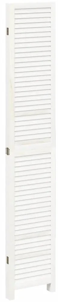 vidaXL Διαχωριστικό Χώρου με 4 Πάνελ Λευκό από Μασίφ Ξύλο Παυλώνιας