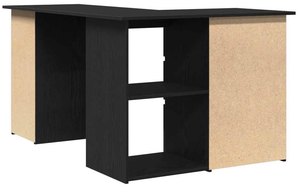 vidaXL Γωνιακό Γραφείο Μαύρης Βελανιδιάς , 145x100x76 εκ, Φτιαγμένο από Επεξεργασμένο Ξύλο