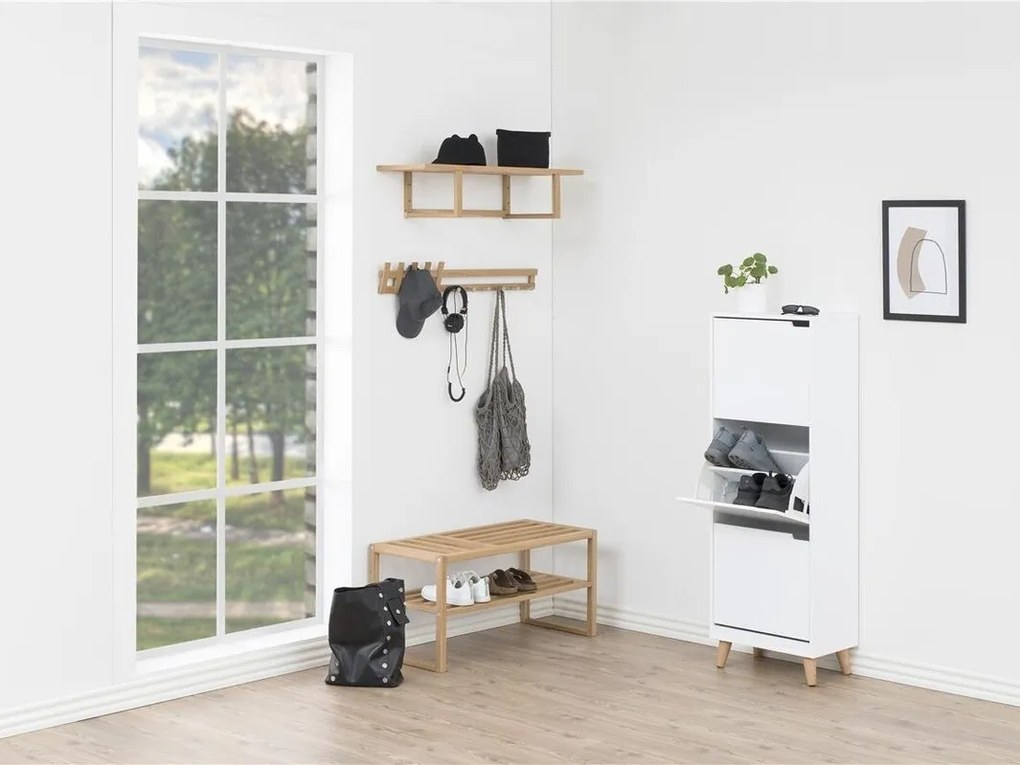 Παπουτσοθήκη Oakland B102, Άσπρο, 47x134x30cm, Ινοσανίδες μέσης πυκνότητας