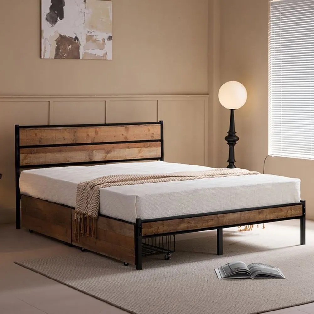 Κρεβάτι Διπλό Pallet (Για Στρώμα 160x200cm) Ε8431,1 162x207x95cm Black-Walnut Διπλό