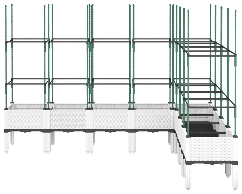 vidaXL Ζαρντινιέρα Κήπου με Καφασωτό Λευκή 200x160x142,5 εκ. από PP