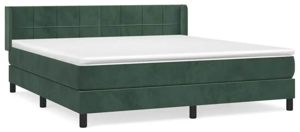 ΚΡΕΒΑΤΙ BOXSPRING ΜΕ ΣΤΡΩΜΑ ΣΚΟΥΡΟ ΠΡΑΣΙΝΟ 180X200ΕΚ. ΒΕΛΟΥΔΙΝΟ 3130976