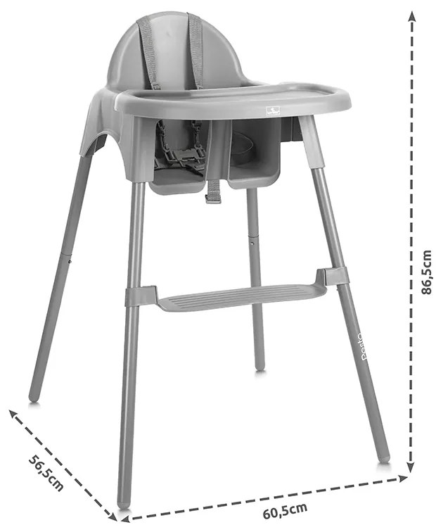 Καρεκλάκι φαγητού Pesto Grey 10100582506 Lorelli