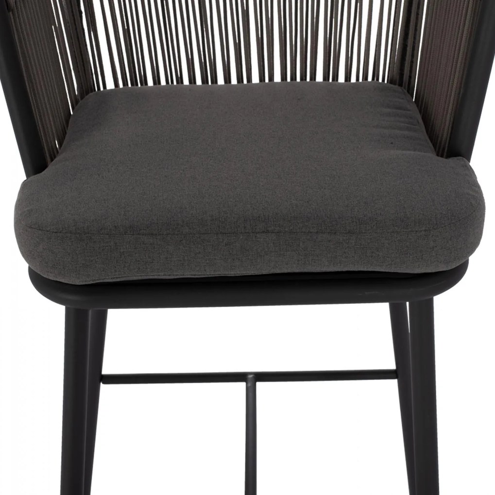 Σκαμπό Μπαρ BROGAN C5714.01 Μεταλλικός Σκελετός με Σχοινί Γκρί 53x42x101 εκ. 53x42x101 εκ.