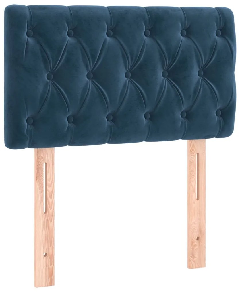 vidaXL Κεφαλάρι Κρεβατιού LED Σκούρο Μπλε 80x7x78/88 εκ. Βελούδινο