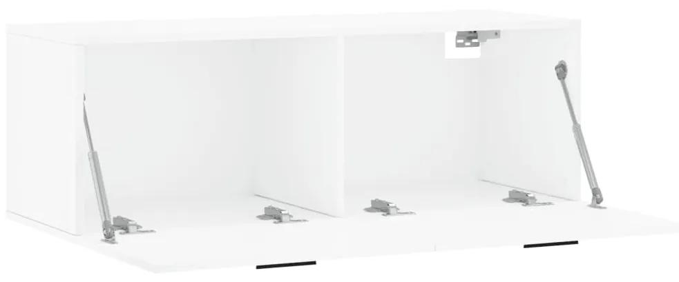 vidaXL Ντουλάπι Τοίχου Γυαλ. Λευκό 100 x 36,5 x 35 εκ. Επεξεργ. Ξύλο
