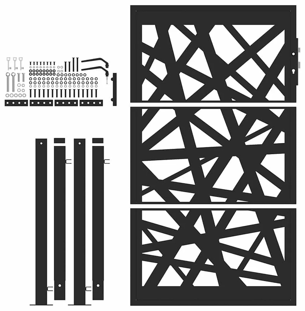 GARDEN GATE ΜΑΥΡΗ 105X155 CM ΣΧΕΔΙΟ ΑΤΣΑΛΙΝΟ ΦΩΤΙΣΤΙΚΟ 4100951