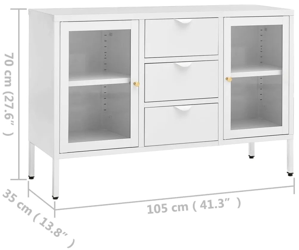 ΜΠΟΥΦΕΣ ΛΕΥΚΟΣ 105 X 35 X 70 ΕΚ. ΑΠΟ ΑΤΣΑΛΙ ΚΑΙ ΨΗΜΕΝΟ ΓΥΑΛΙ 336077