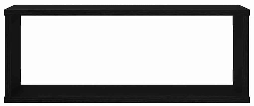 vidaXL Ράφια Τοίχου με ράφι Επιτοίχιο 4 pcs Μαύρη δρυς 60 x 15 x 23 cm