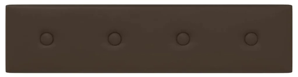 vidaXL Πάνελ Τοίχου 12 τεμ. καφέ 60 x 15 εκ. 1,08 μ² Συνθετικό Δέρμα