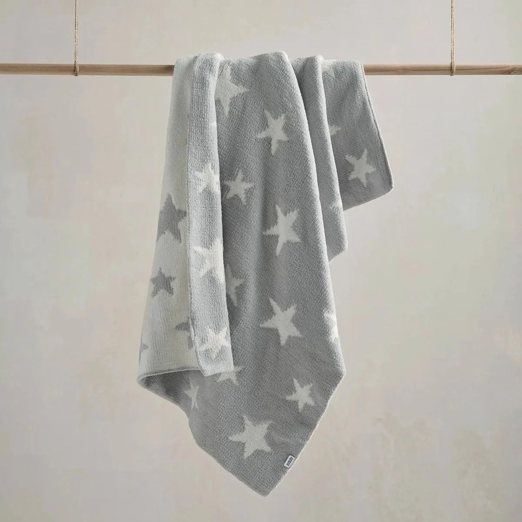 Κουβέρτα Βελουτέ Αγκαλιάς (90x90) Mamas &amp; Papas Grey Star 7883AJ401