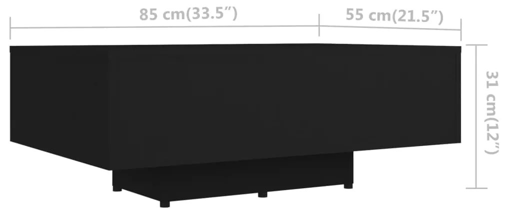 vidaXL Τραπεζάκι Σαλονιού Μαύρο 85 x 55 x 31 εκ. από Επεξ. Ξύλο