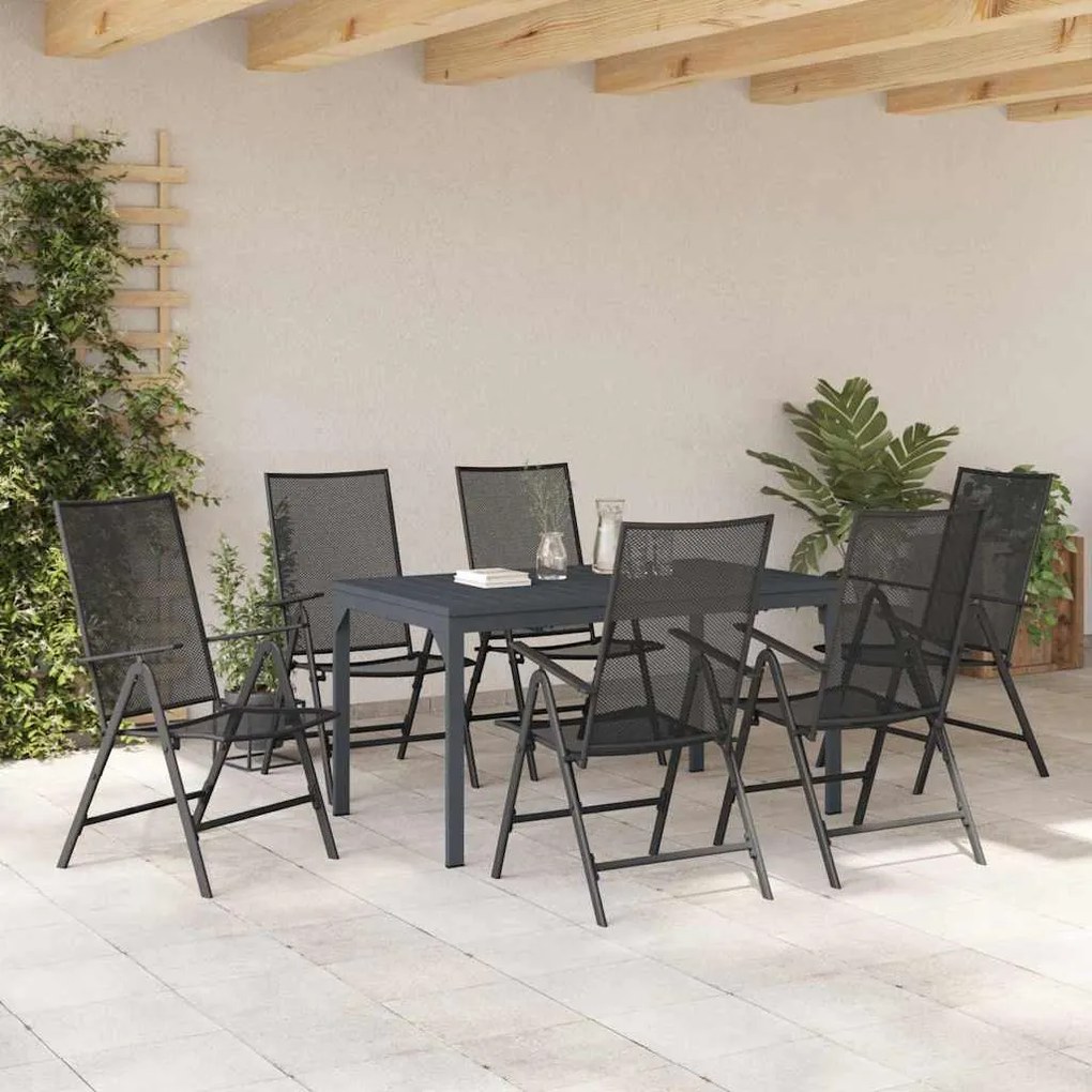 vidaXL Σέτ φαγητού για κήπο 7 pcs Ανθρακί Ατσάλι
