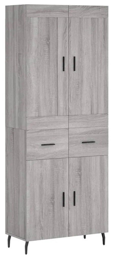 vidaXL Ντουλάπι Γκρι Sonoma 69,5 x 34 x 180 εκ. Επεξεργασμένο Ξύλο