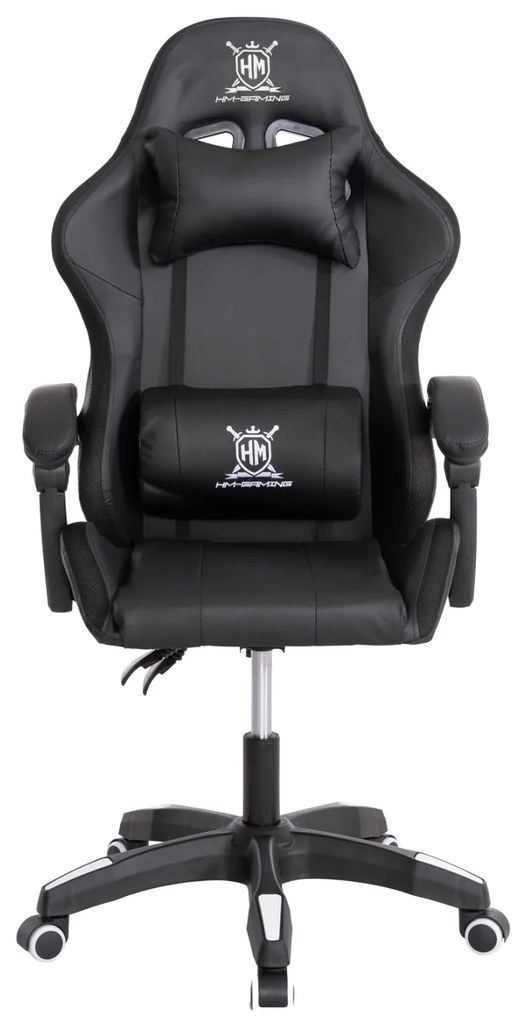ΠΟΛΥΘΡΟΝΑ GAMING DARREN ΜΑΥΡΟ-ΛΕΥΚΟ PVC & NYLON 51x49x125Υεκ.
