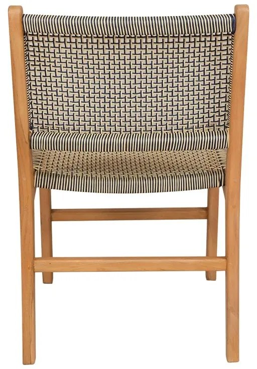 Καρέκλα Darien σκελετός teak ξύλο σε φυσική απόχρωση και κρέμ-μαύρο σχοινί 52x62x86εκ 52x62x86 εκ.