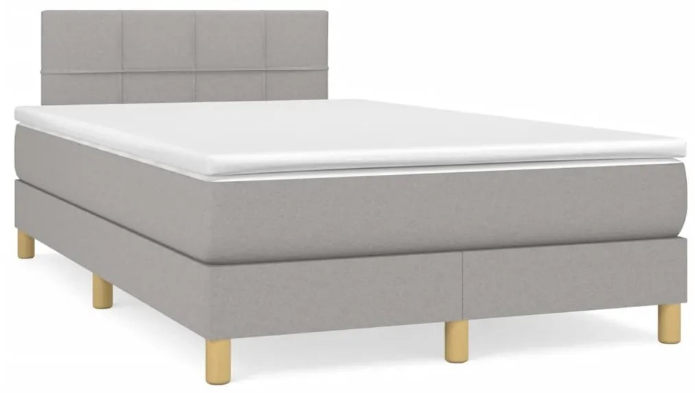 ΚΡΕΒΑΤΙ BOXSPRING ΜΕ ΣΤΡΩΜΑ ΑΝΟΙΧΤΟ ΓΚΡΙ 120X200 ΕΚ. ΥΦΑΣΜΑΤΙΝΟ 3140601