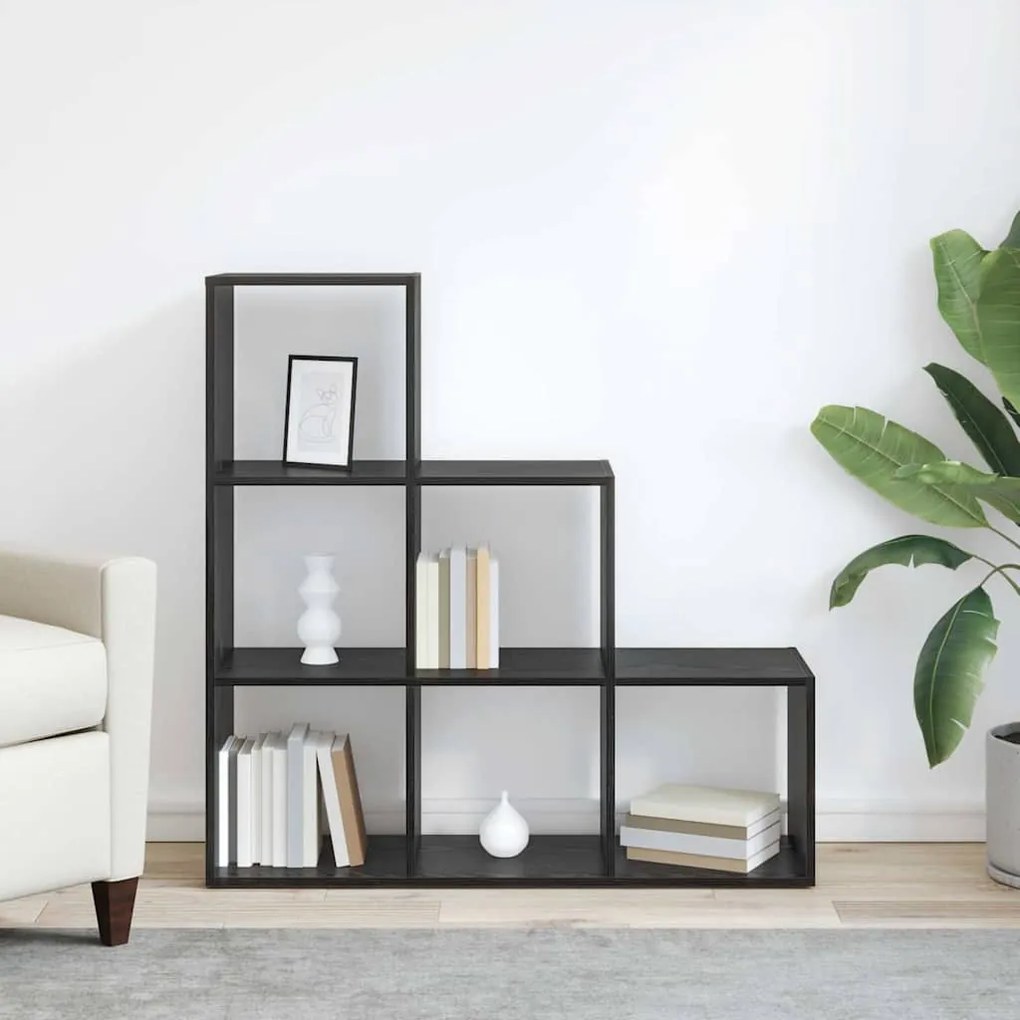 vidaXL Βιβλιοθήκη Μαύρη δρυς 99 x 29 x 99 εκ Επεξεργασμένο ξύλο