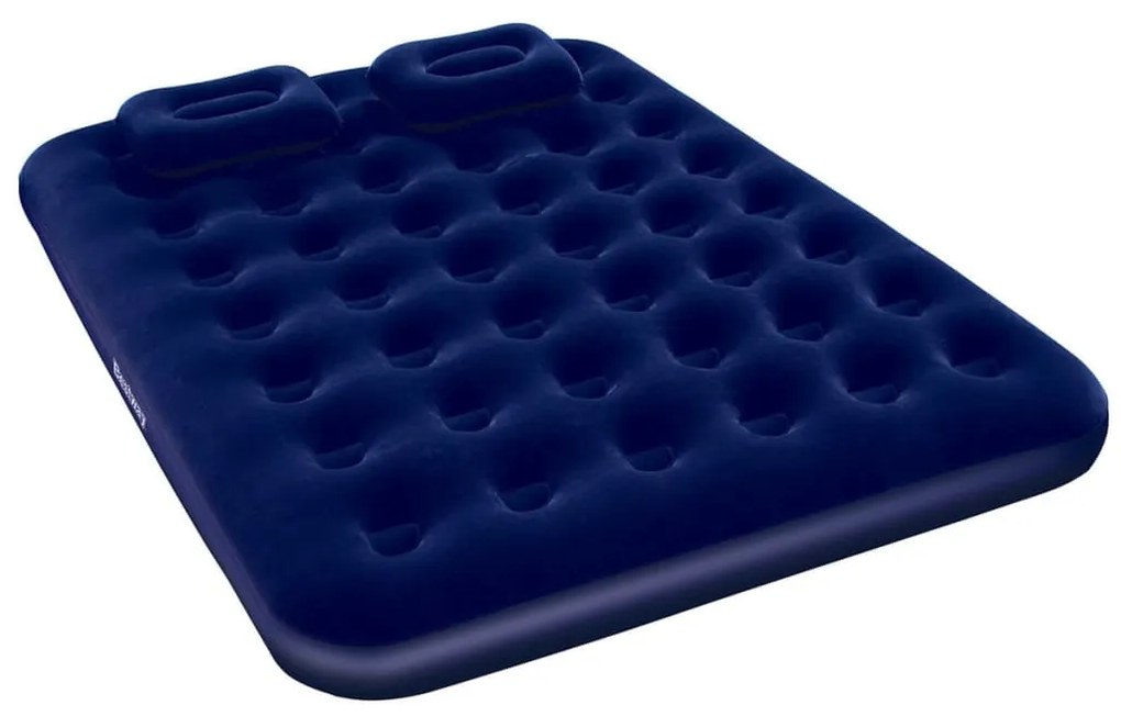 Bestway 90750  Inflatable Flocked Airbed with Pillow and Air Pump 203 x 152 x 22 cm 67374