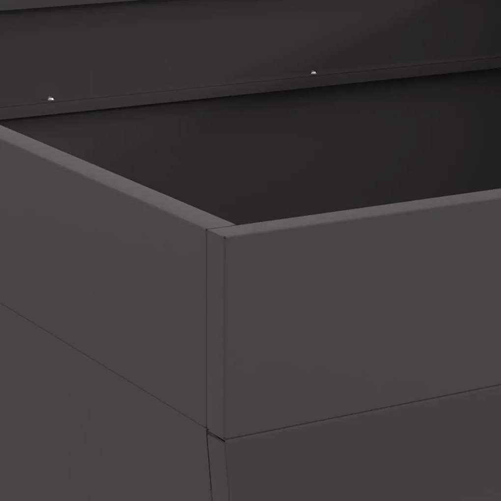 vidaXL Τζάκι Τετράγωνο Μαύρο 80x80x43 εκ. Ατσάλι