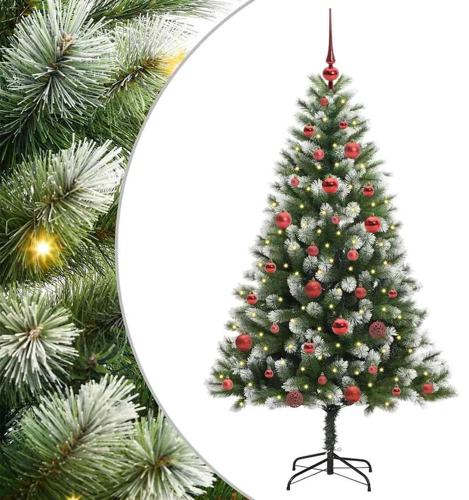 vidaXL Τεχνητό Δέντρο Χριστουγέννων με μέρη που αναδιπλώνονται και χιονάκι