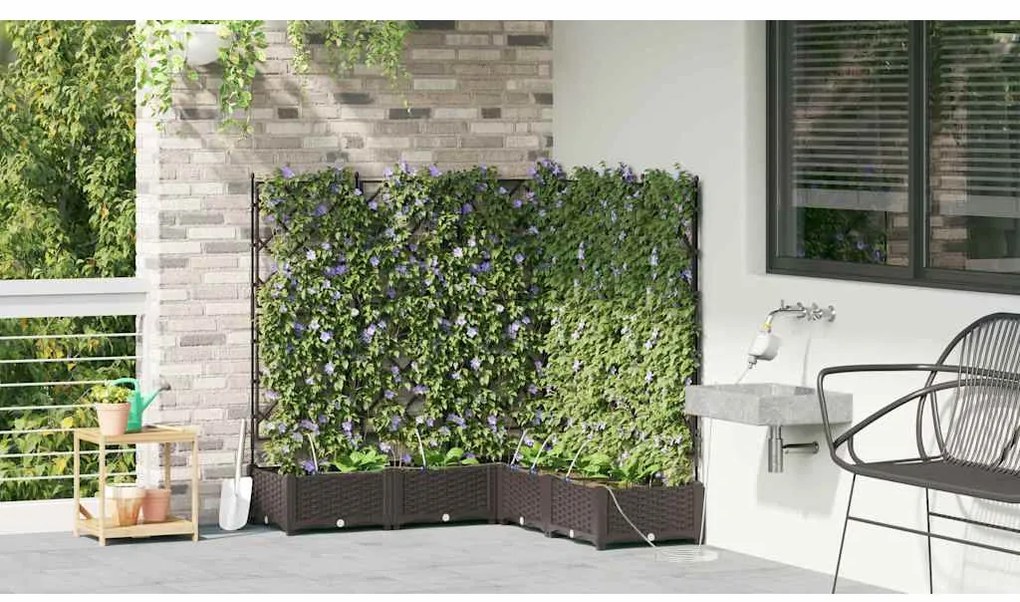 vidaXL Ζαρντινιέρες κήπου Καφέ 120 x 120 x 126 cm Ατσάλι