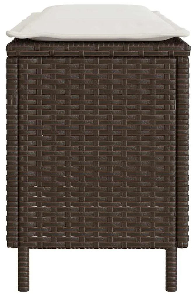 vidaXL Πάγκος κήπου με μαξιλάρι γκρι 110x30x40,5 cm Poly Rattan