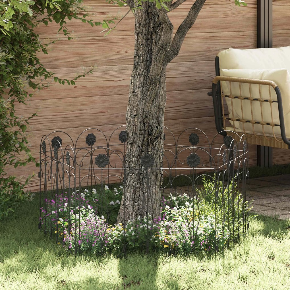 vidaXL Φράχτης Κήπου Καφασωτά Μαύρο 305,5 x 55,5 x 0,3 εκ