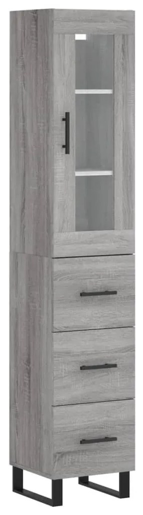 vidaXL Μπουφές Sonoma Γκρι 34,5 x 34 x 180 εκ. από Επεξεργασμένο Ξύλο