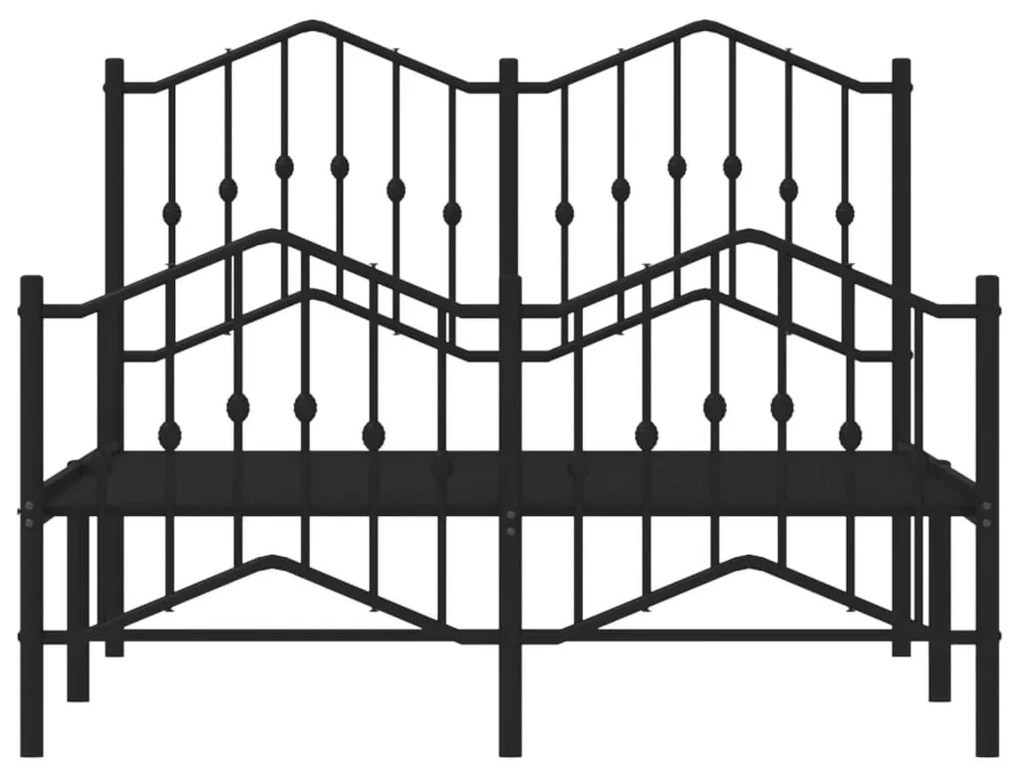 Πλαίσιο Κρεβατιού με Κεφαλάρι/Ποδαρικό Μαύρο 120x200εκ. Μέταλλο - Μαύρο