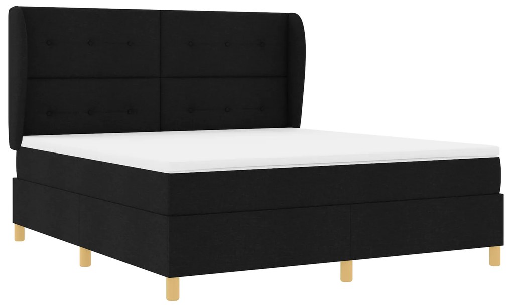 vidaXL Κρεβάτι με Στρώμα Μαύρο 180x200 εκ. Ύφασμα