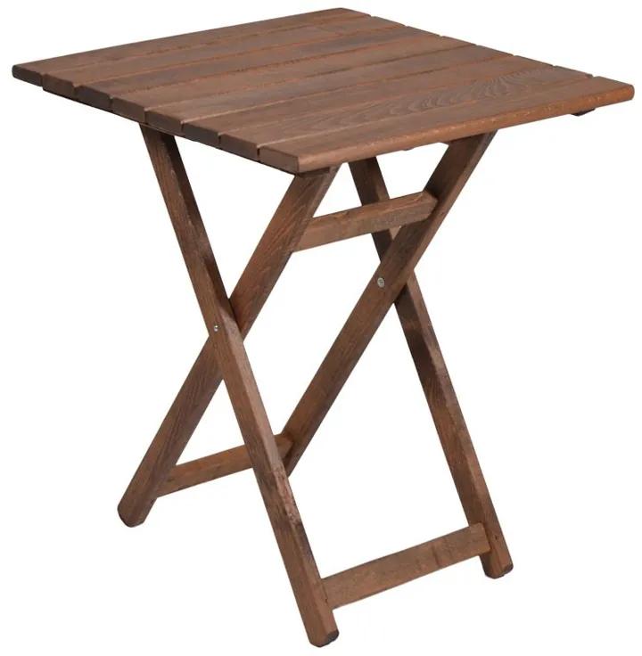Τραπέζι πτυσσόμενο Klara Megapap από ξύλο οξιάς σε χρώμα καρυδί εμποτισμού 60x60x71εκ. - 0033903