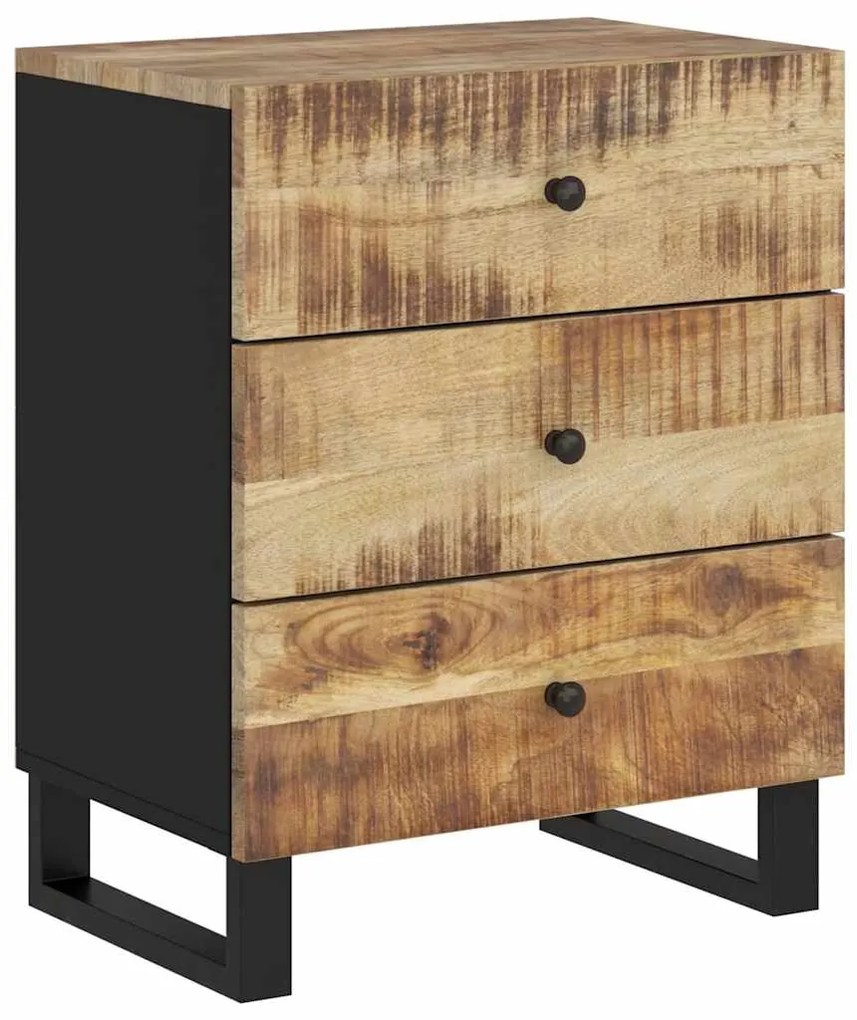 vidaXL Κομοδίνο 50x33x62 εκ. Μασίφ Ξύλο Μάνγκο &amp; Επεξεργασμένο Ξύλο