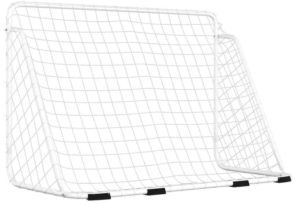 vidaXL Τέρμα Ποδοσφαίρου με Δίχτυ Λευκό 180 x 90 x 120 εκ. Ατσάλινο