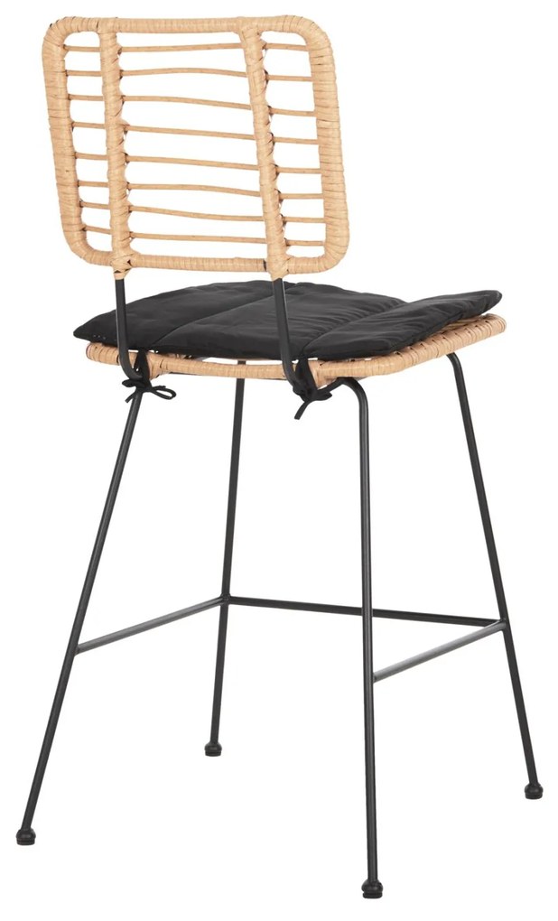 ΣΚΑΜΠΟ ΜΕΣ.ΥΨΟΥΣ ALLEGRA  ΜΕΤΑΛΛΟ&amp;ΜΑΞΙΛΑΡΙ ΜΑΥΡΟ-WICKER ΜΠΕΖ 53x56x107Υεκ. 53x56x107 εκ.