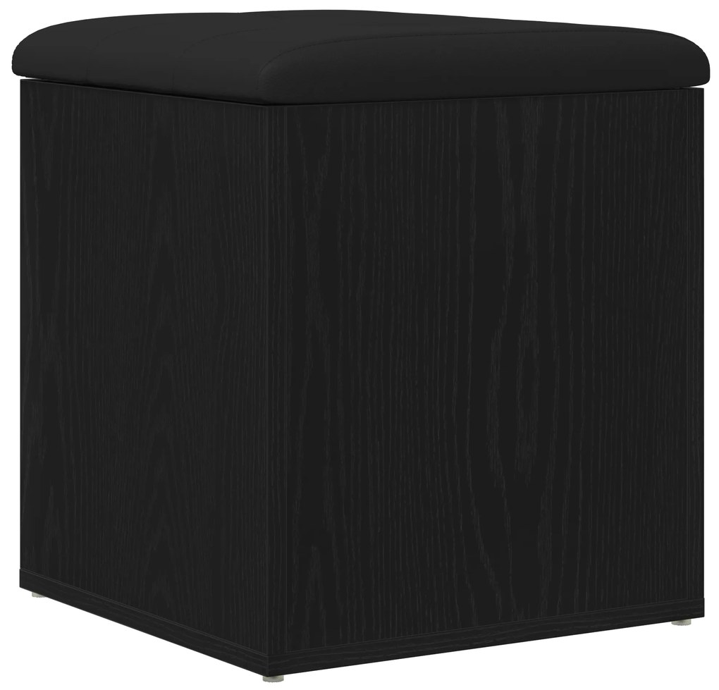 vidaXL Παγκάκι Αποθήκευσης Μαύρος Δρυός 42x42x45 εκ. Μασίφ Ξύλο