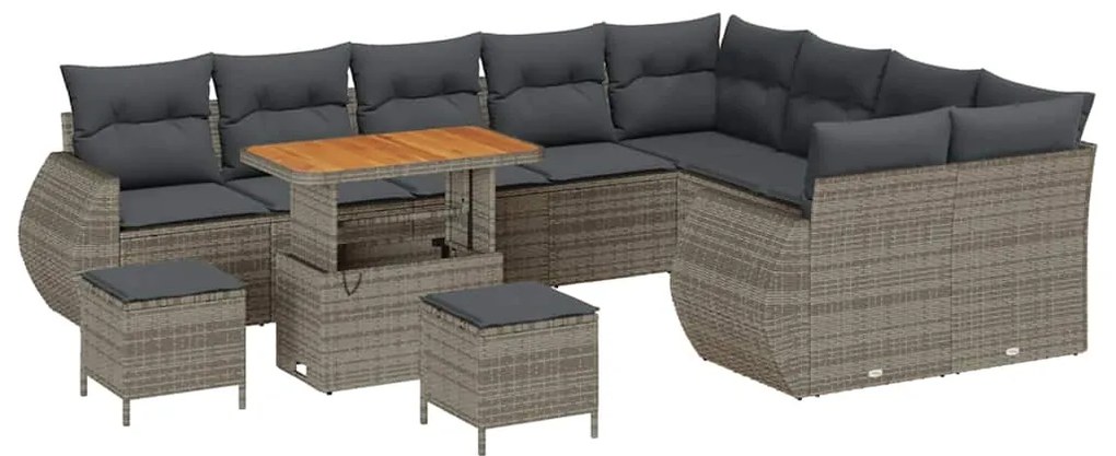 vidaXL Σετ Καναπέ Κήπου με μαξιλάρι 12 pcs Γκρι 90 x 55 x 71 cm
