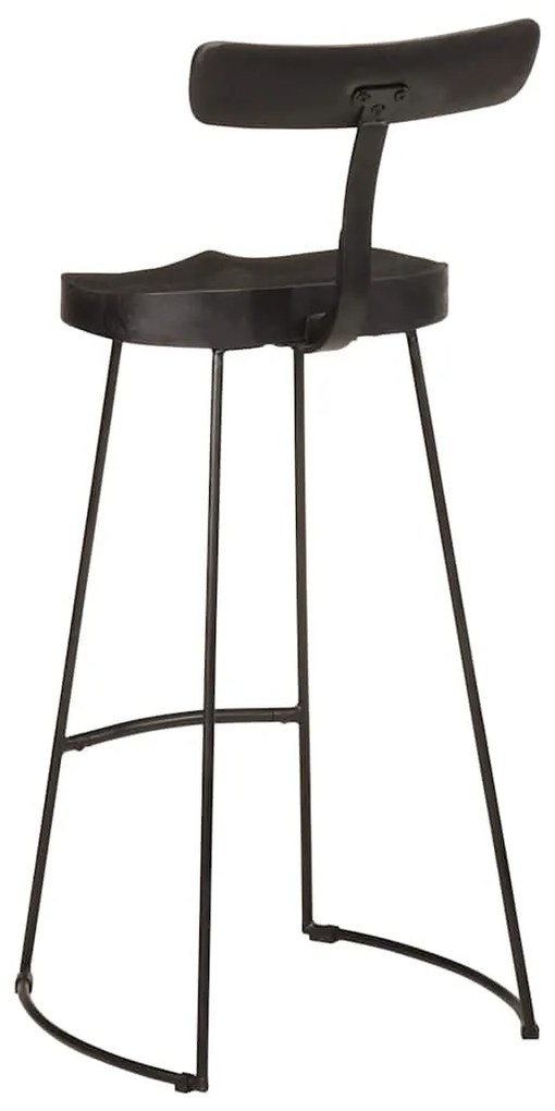 vidaXL Bar Stools 2 τεμάχια Μαύρο 49x43x103 cm Στερεό ξύλο Mango