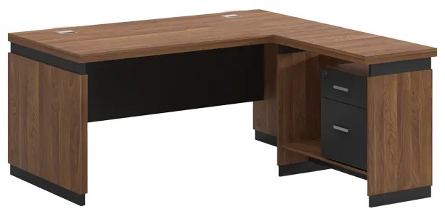 Intrahome Γραφείο επαγγελματικό αναστρέψιμο Oscar Intrahome μελαμίνη σε καρυδί-ανθρακί απόχρωση 160x160x76εκ | SKU: INTRAPA-357111129