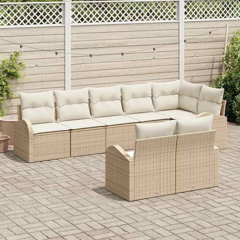 vidaXL Σετ Καναπέ Κήπου 8 pcs 289 x 124 x 85 εκ. Πολυ ράταν