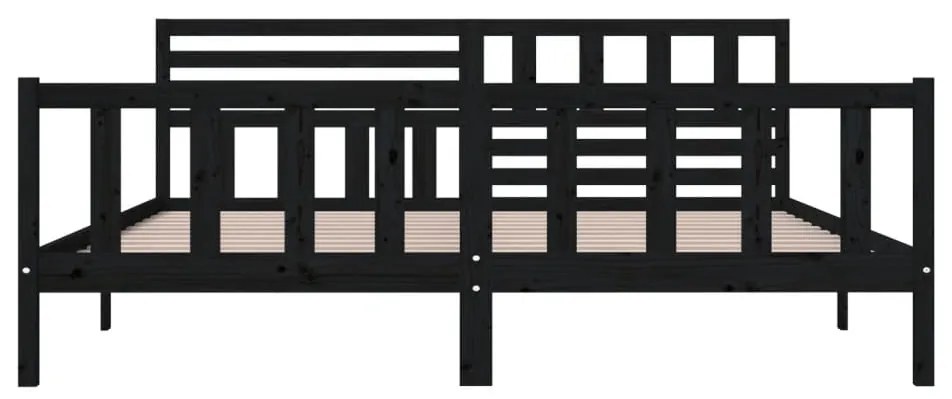 vidaXL Πλαίσιο Κρεβατιού Μαύρο 200 x 200 εκ. από Μασίφ Ξύλο